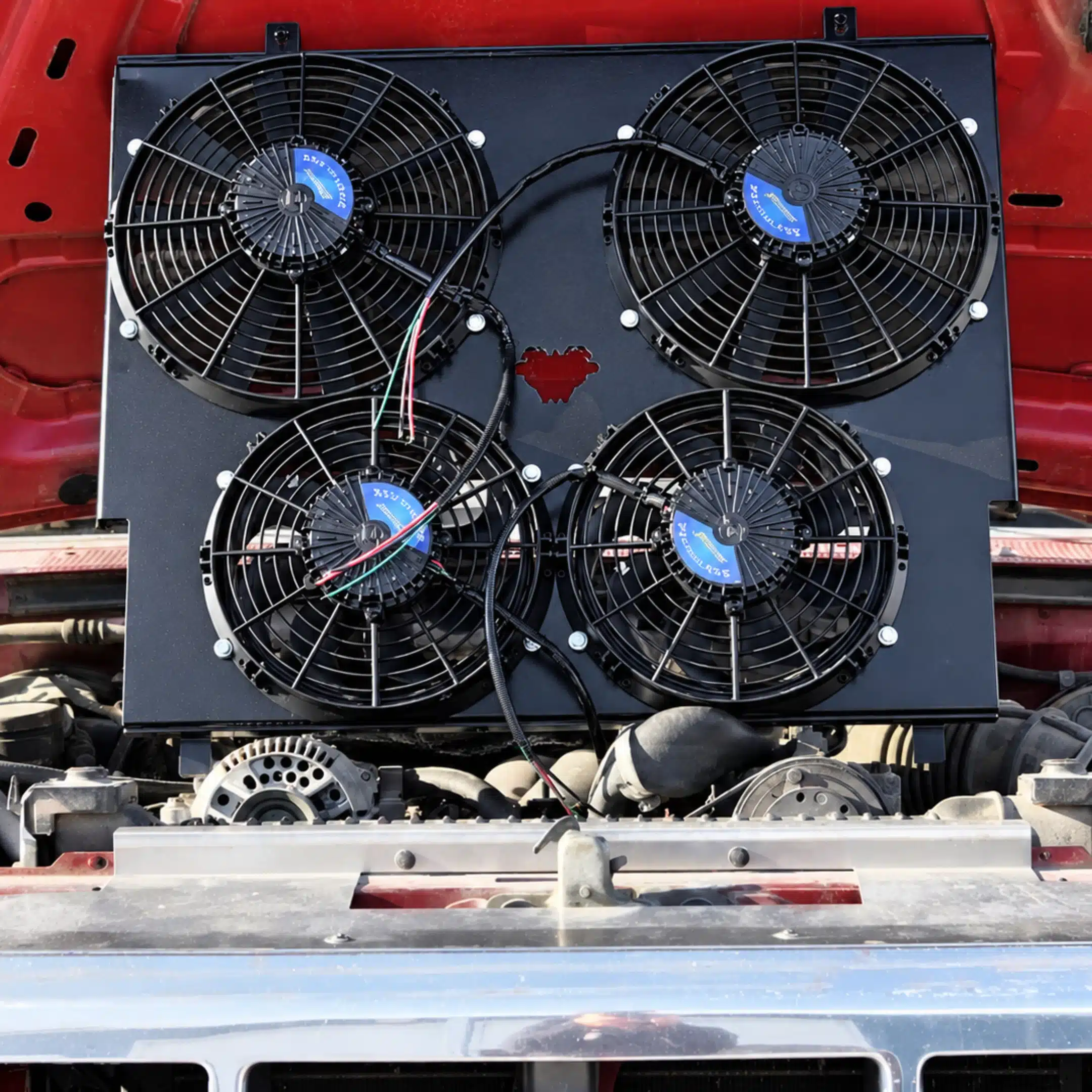 BLESSED PERFORMANCE DIRECT-FIT QUAD ELECTRIC FAN KIT 1994.5-1997 FORD 7.3L POWERSTROKE (BP73EF10KOBS)